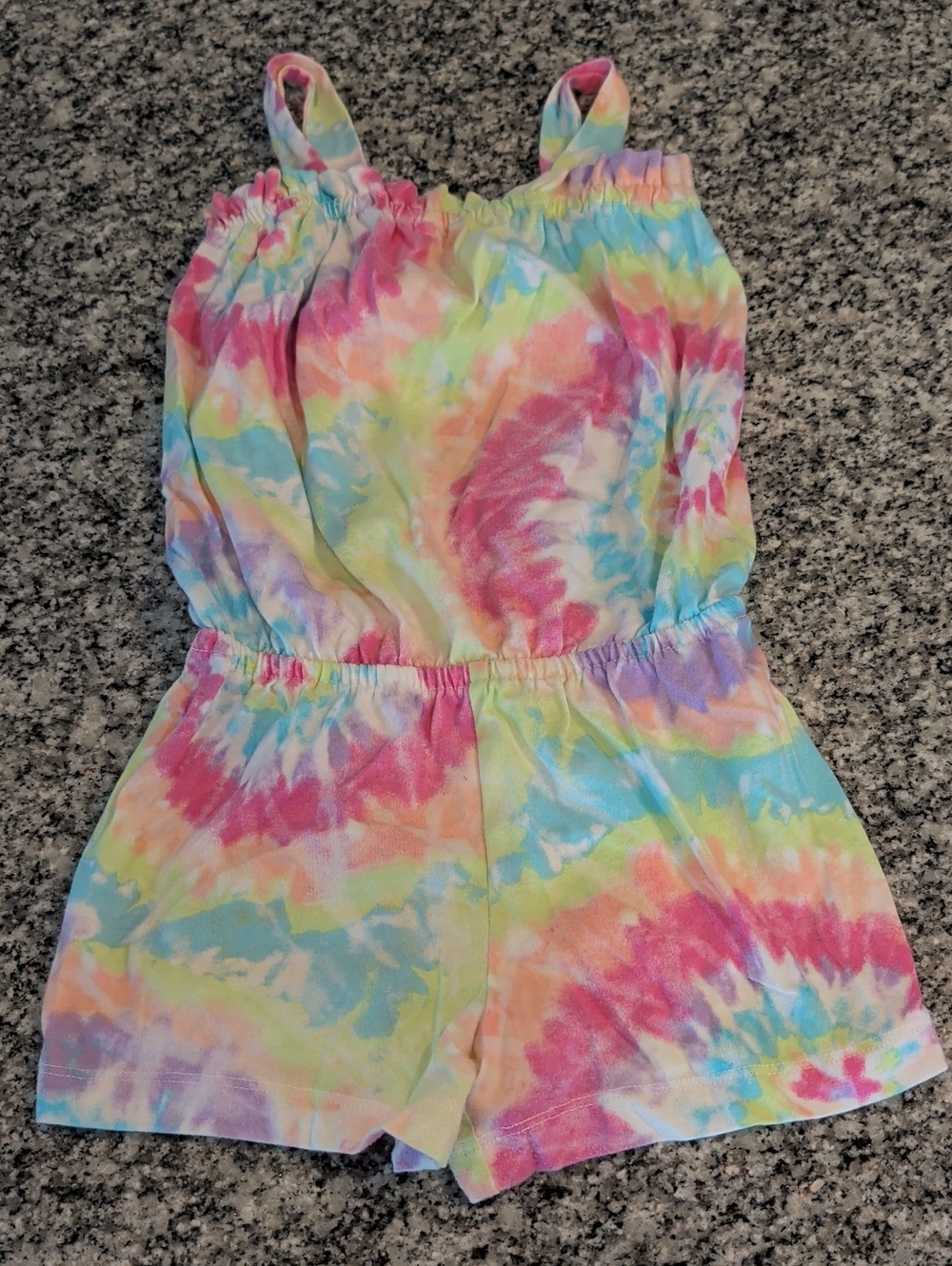 The Children's Place Pastel Tie-Dye Romper in Pink, Blue, Yellow, Green, Purple